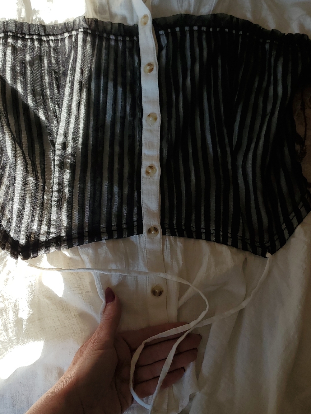 Anthropologie Pilcro Reworked Corset Buttondown Shirt - Picture 10 of 11
